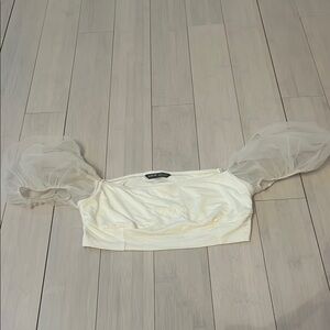 Elegant Cream Puff Sleeve Top